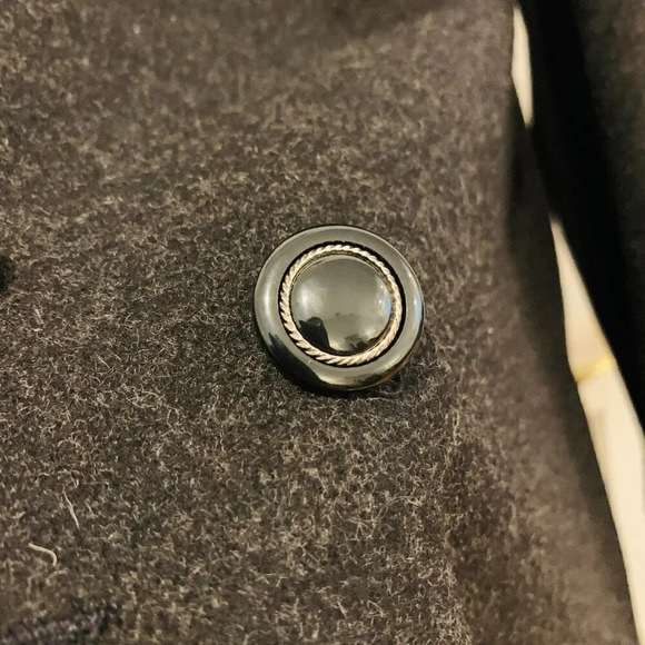 Vintage Jofeld Black Wool Double Breasted Long Dress Coat Size 14 Petite - Picture 5 of 16